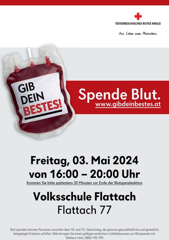 Blutspendeaktion - Gemeinde Flattach