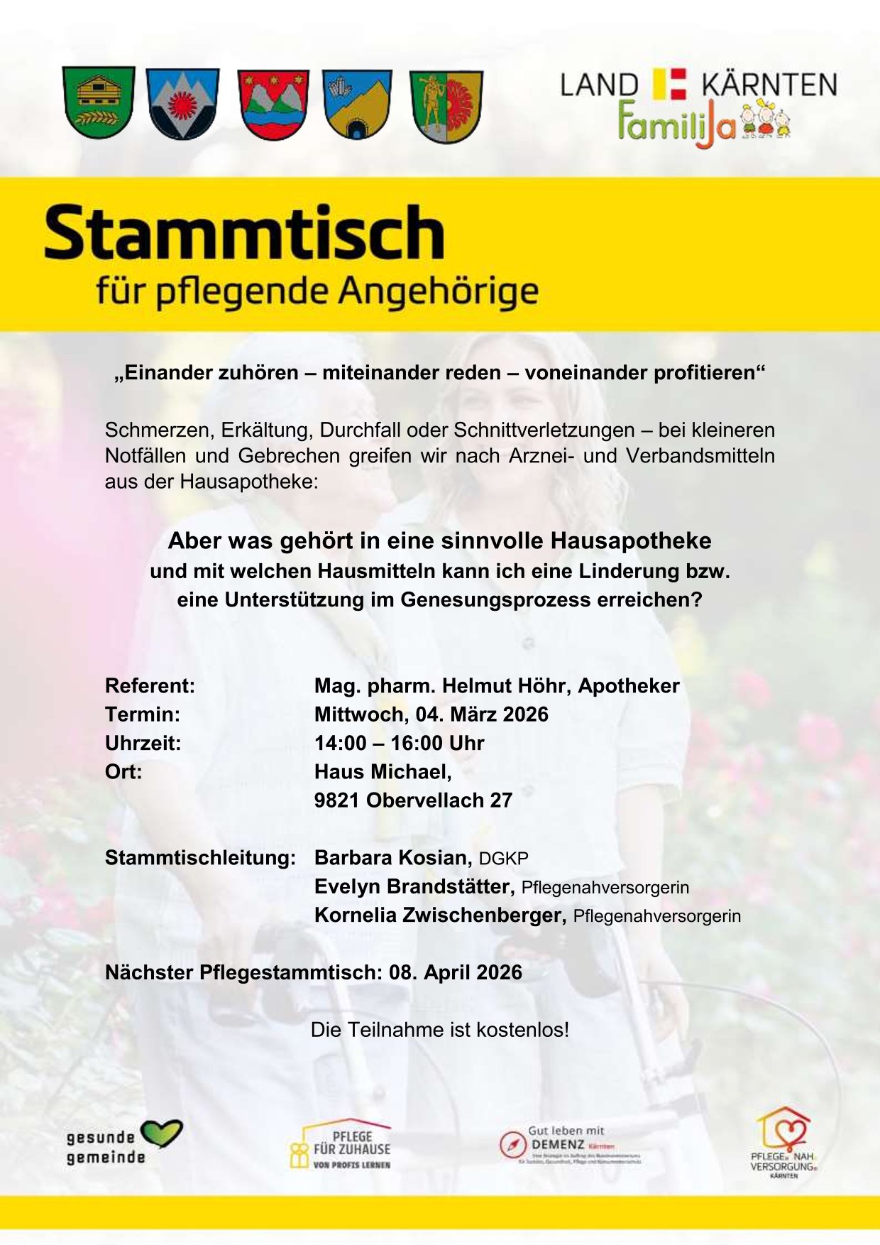 Gemeindeübergreifender Stammtisch für pflegende Angehörige_März 2026 Gemeindeübergreifender Stammtisch für pflegende Angehörige_März 2026