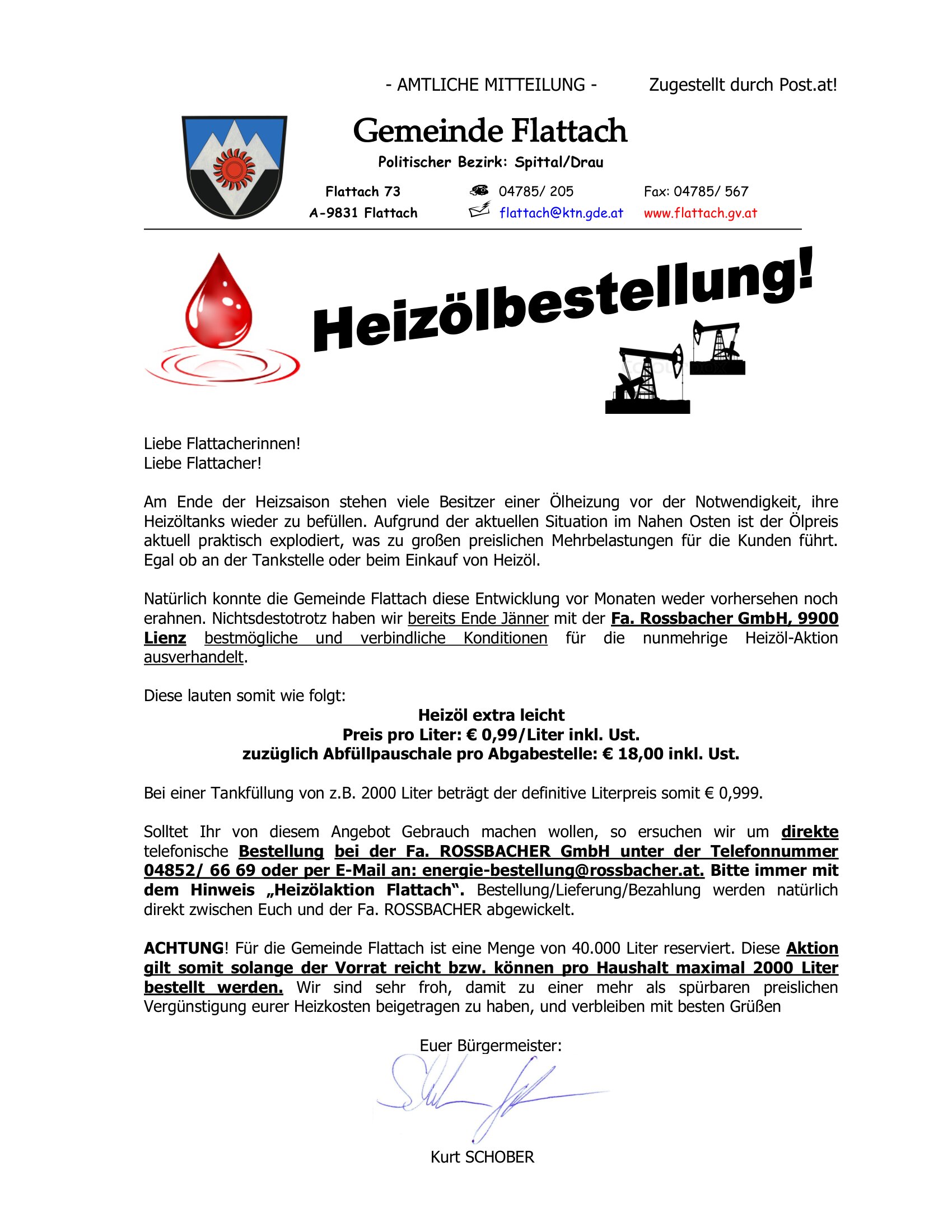 Heizölbestellungsaktion Frühjahr 2026_Gemeinde Flattach